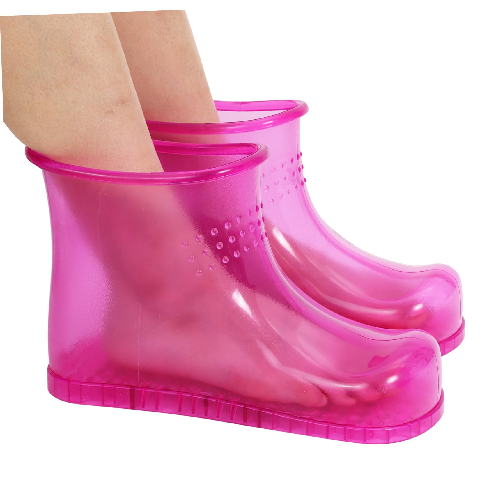 Hohe PVC Fußbadschuhe für Füße bis Größe 45, 1 Paar, Rosenrot