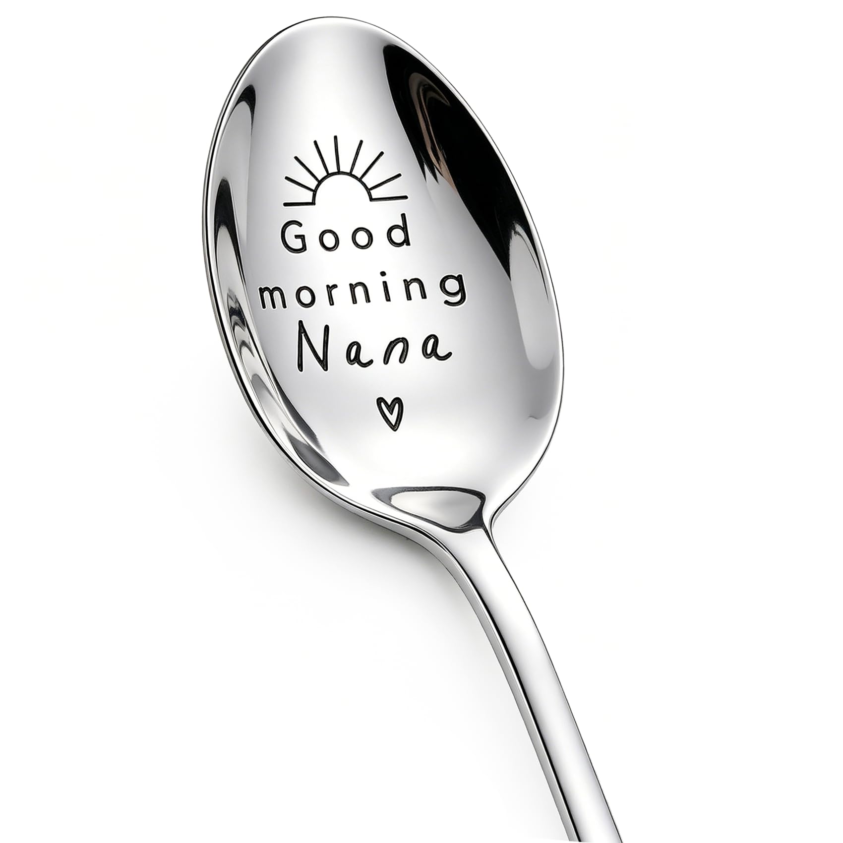 HAFRILY Nana Gifts from Grandchildren Engraved Tea Coffee Spoons for Grandma Mothers Day Birthday Nana's Coffee Spoon Gifts for Coffee Lover (Good Morning Nana)