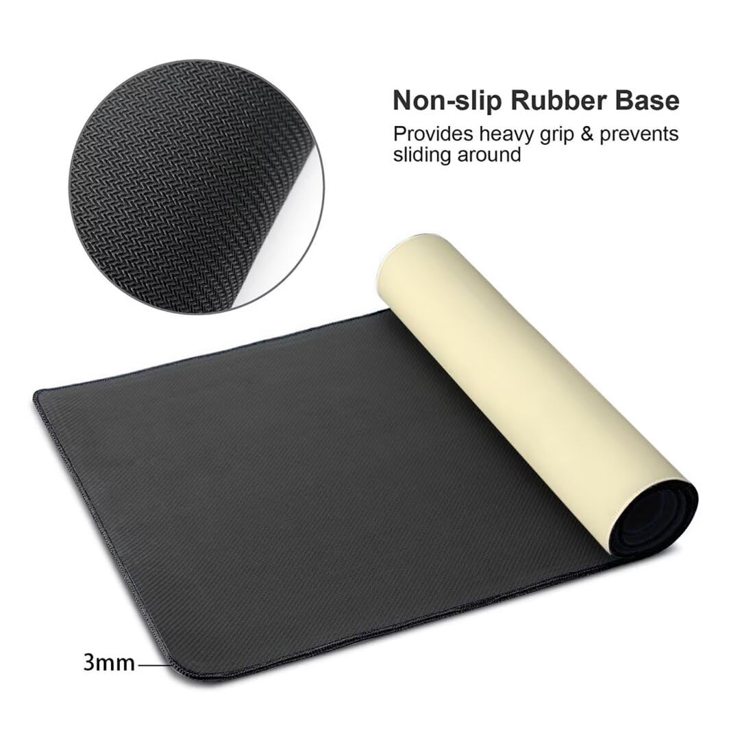 Alfombrilla de ratón 1400x600x3 MM, Alfombrilla Ratón XXL Extendida de Gran Tamaño con Bordes Cosidos, Resiste Salpicaduras, Base de Goma Antideslizante y Almohadilla para Teclado, Beige S-9932