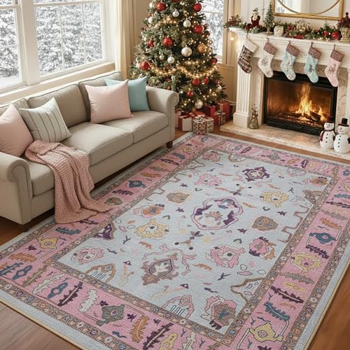 Fame Rugs Pink Beige 8x10