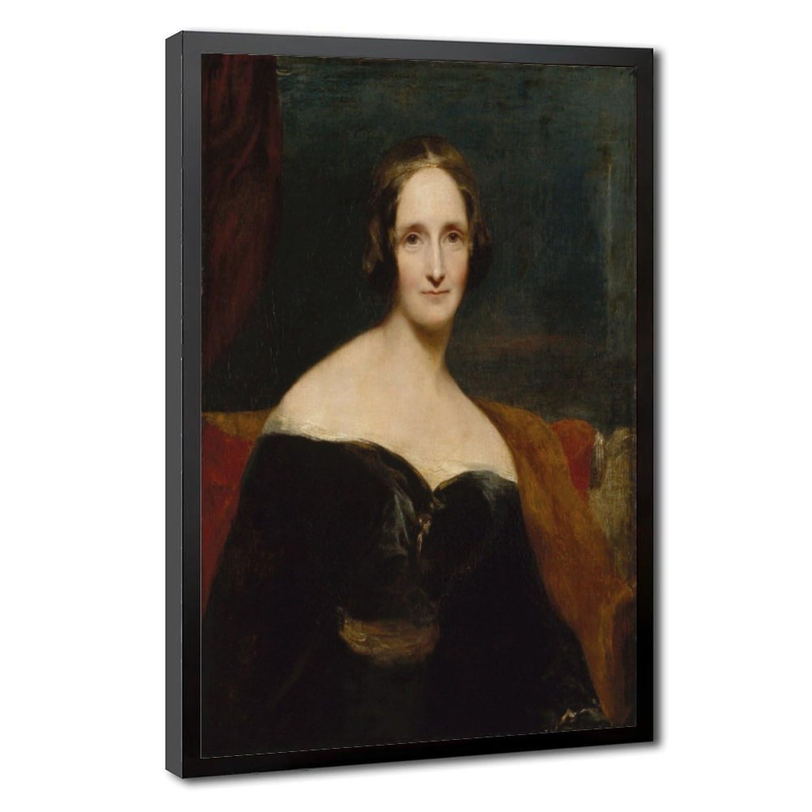 WCYB Mary Shelley Portrait Posters Prints Canvas Deco Paintings Wall Art Hangable Frame 24" L X 36" W