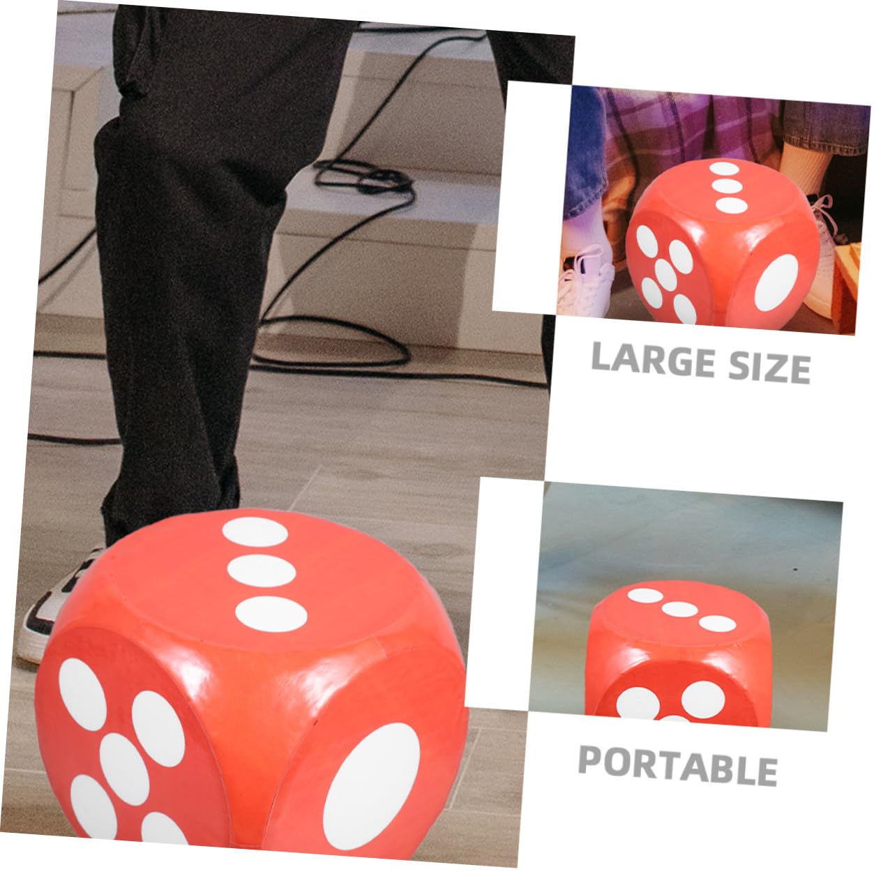 Dados de Espuma Gigantes Rojos de Seis Caras para Juegos y Fiestas Material Seguro y Tamaño Jumbo para Diversión Familiar