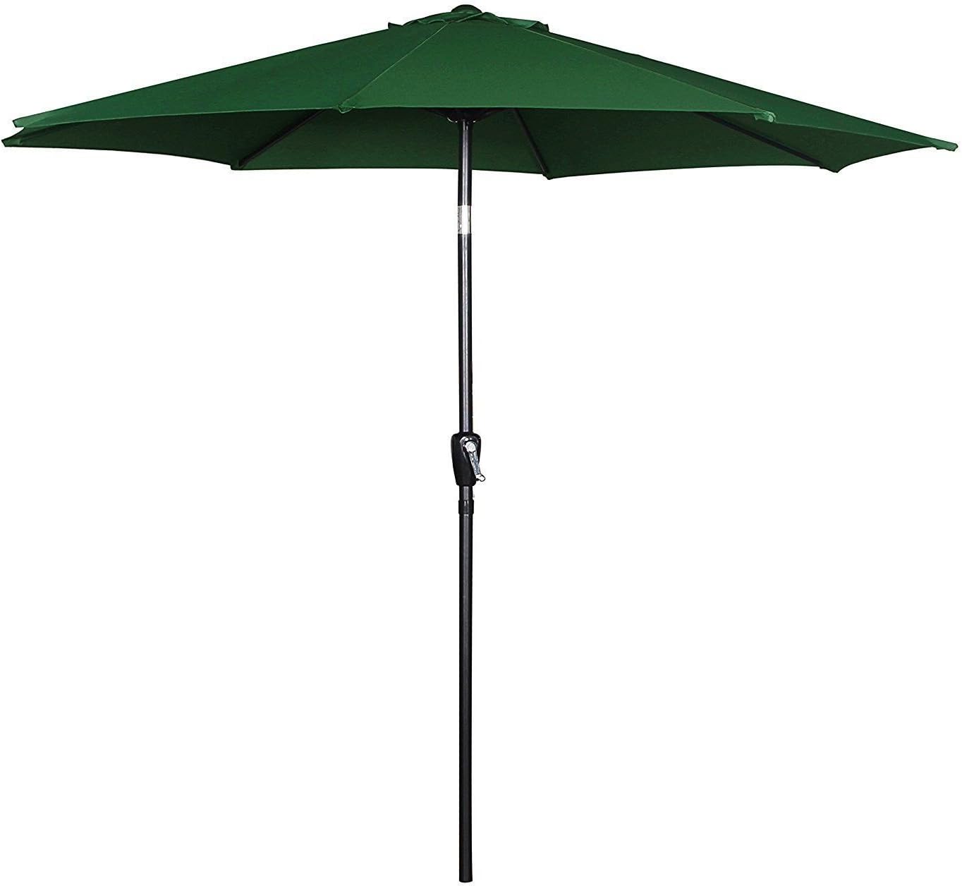 9 Ft Market Outdoor Aluminum Table Patio Umbrella with Push Button Tilt and Crank (Green)