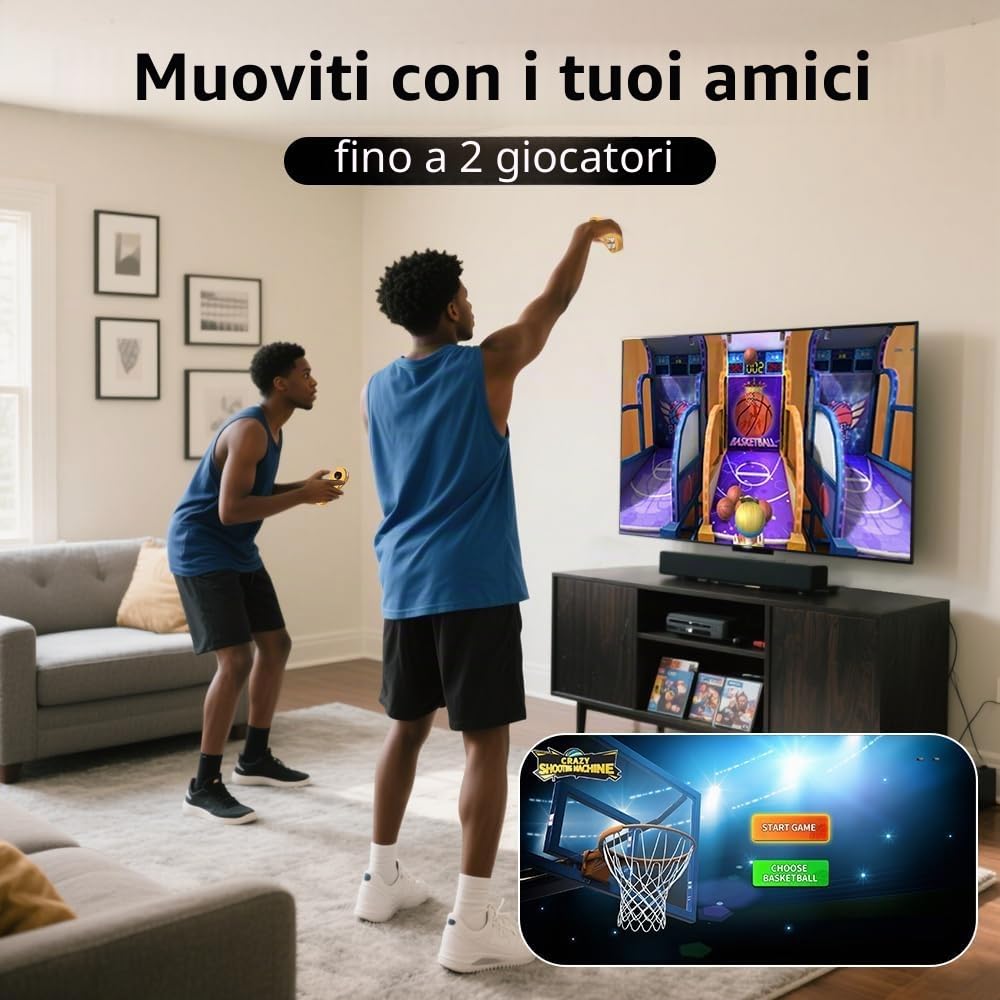 Console di gioco TV, console video da 4 GB di RAM+64 GB di ROM, macchina con controllo somatosensoriale senza fili, Plug and Play, interattivo per bambini e adulti, per serate di gioco, feste e date