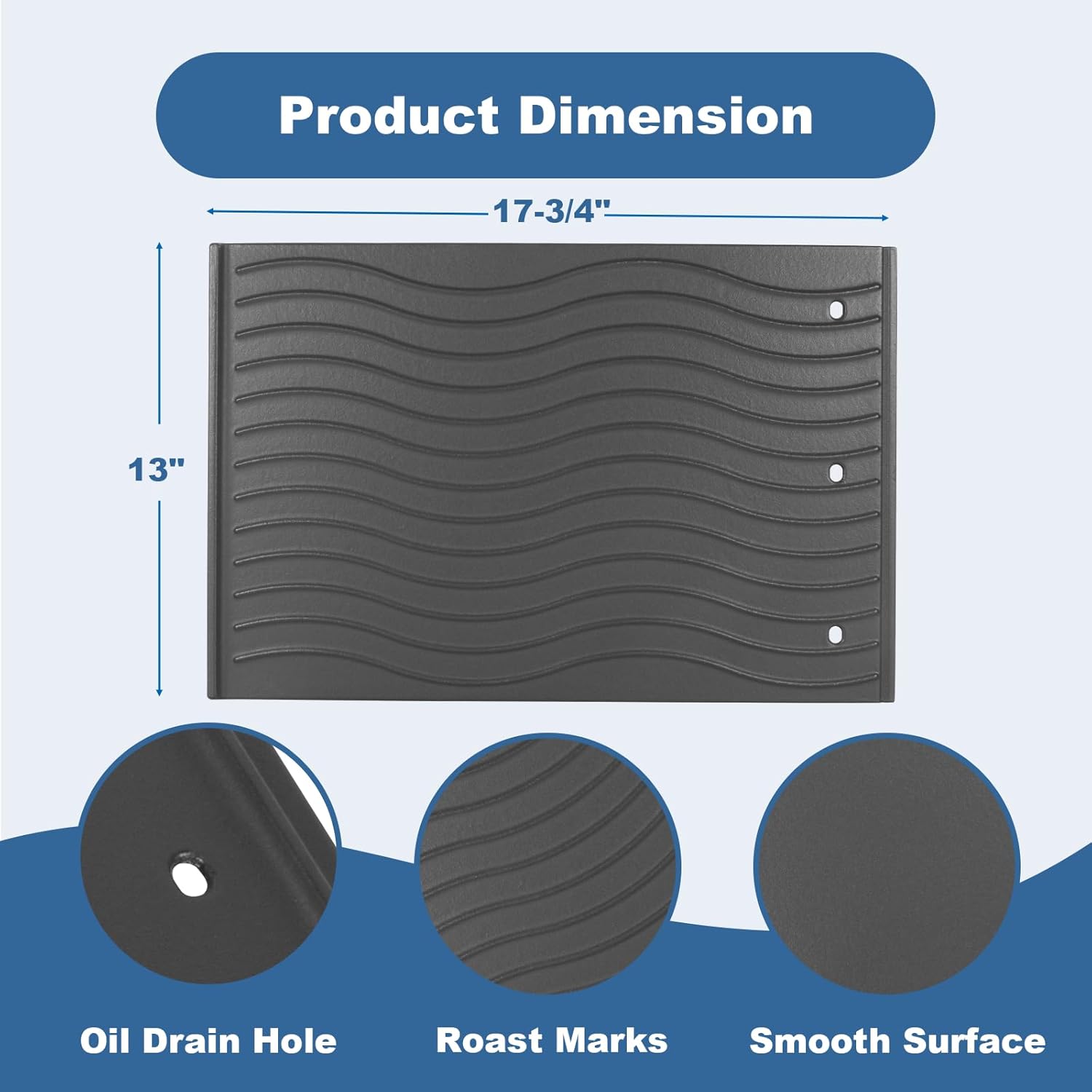 56040 56041 Grill Griddle Replacement Parts for Napoleon PRO 500 Prestige 500 Napoleon LEX Series Grills, Reversible Cast Iron Cooking Griddle Insert Heavy-Duty BBQ Grill Accessories