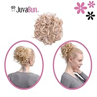 Vista 56 de JUVABUN Moños de pelo rizado con clip, rubio playa, para moños, pieza de cabello para moños, moño rizado, uso diario, lavable y realista, clip
