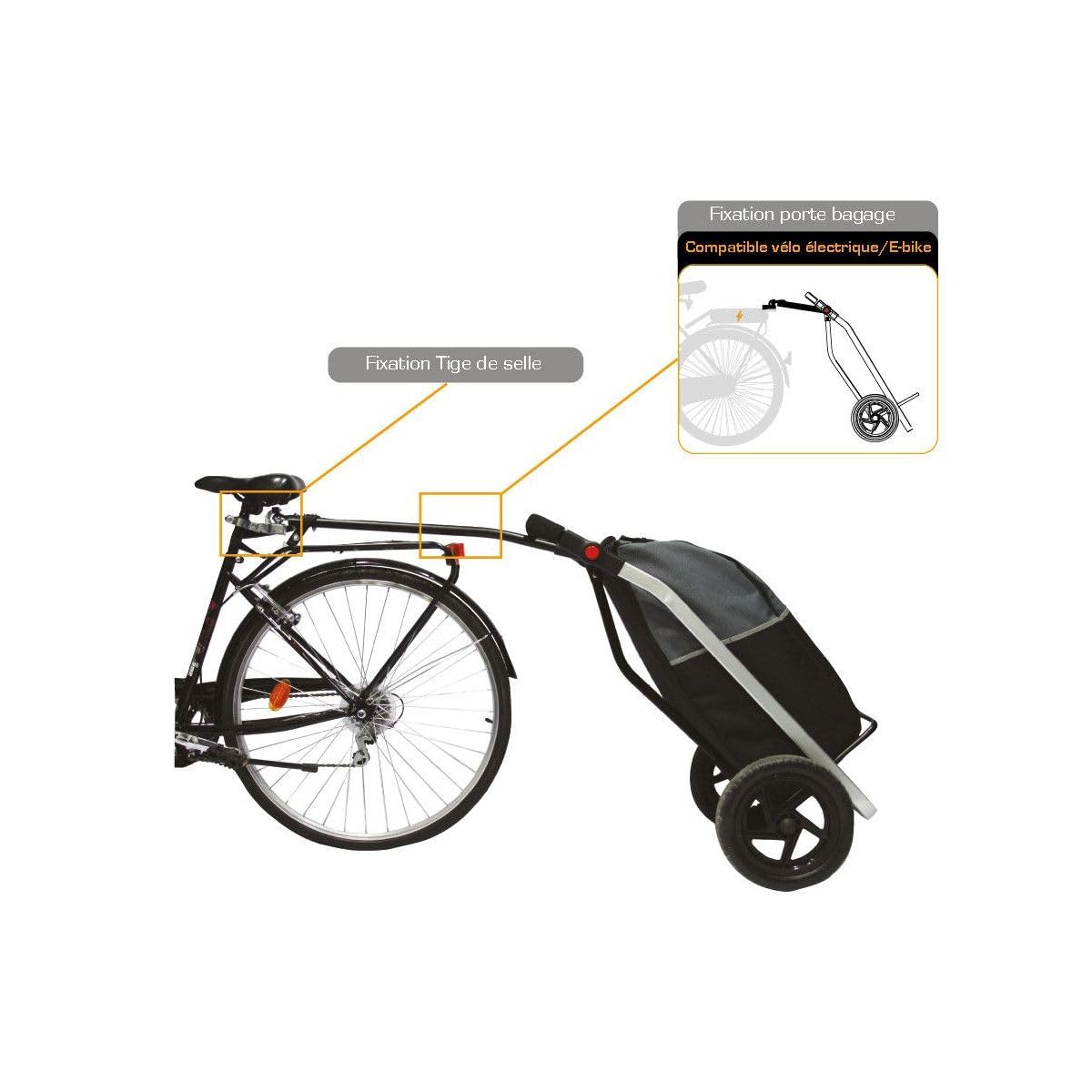 BIKE ORIGINAL Shopping Trailer compatible con e-bike. Unisex-Adulto, Talla Única