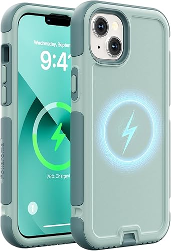 Funda para iPhone 13, compatible con MagSafe, funda protectora resistente a prueba de golpes, funda magnética de doble capa, antiarañazos,