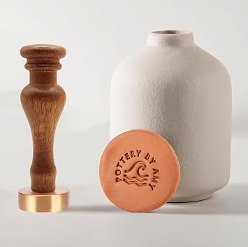 Custom Pottery Stamp Personalized Clay Stamp Gift for Potters Handle h
