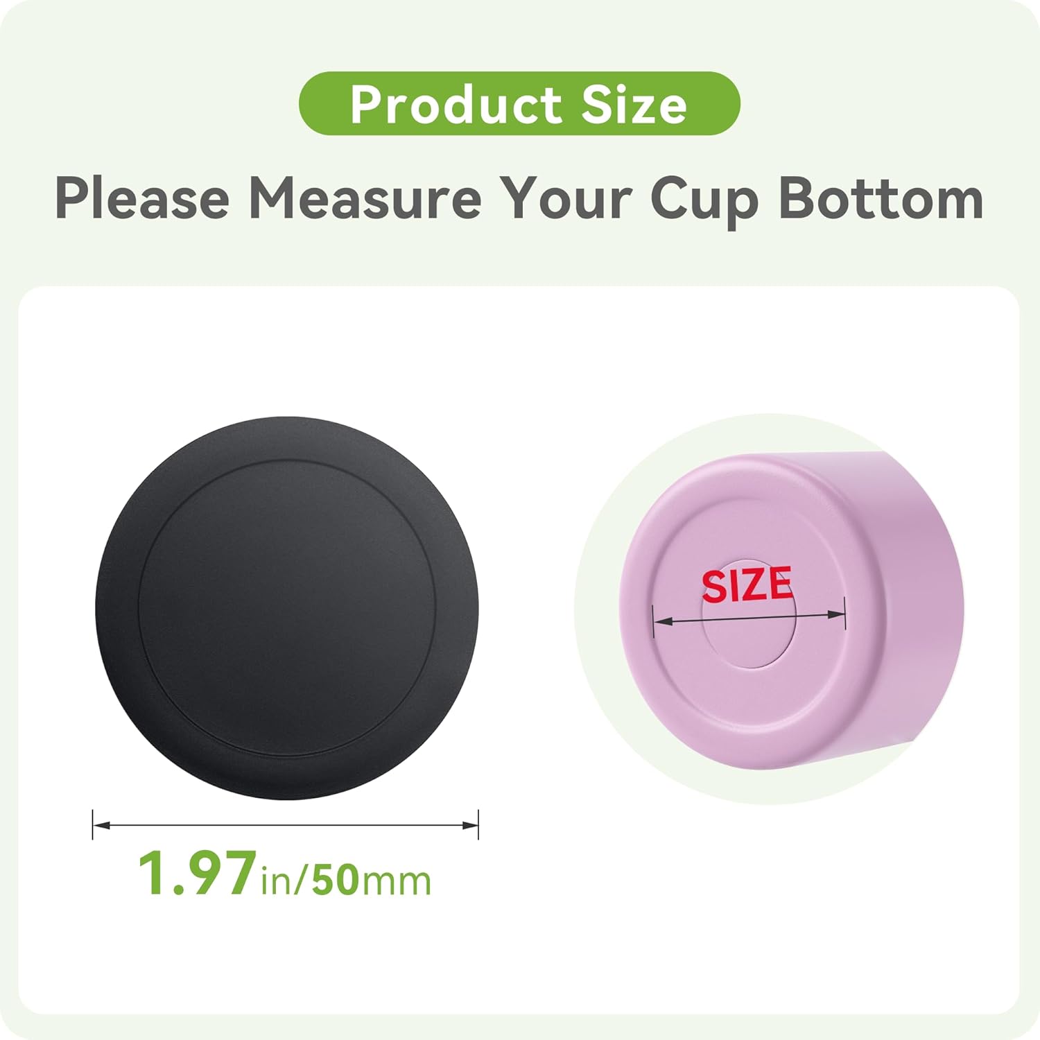 Snowfall Silicone Bottom Protector for Tumblers & Mugs,Fits Flat Bottom Cups with a Bottom Diameter of 1.97"(50mm), Rubber Bottom Protector for Stanley,Owala,Yeti,Simple Modern,HydroJug Cups&Bottles