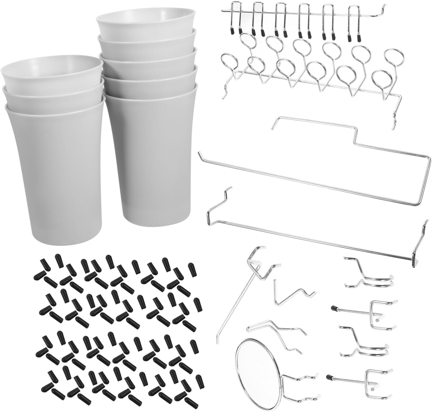 Mobestech 1set Pegboard Hooks Various Shapes for Wall Display Easy to Install Tool Organizer Accessory Kit for Garage Storage and Tool Organization