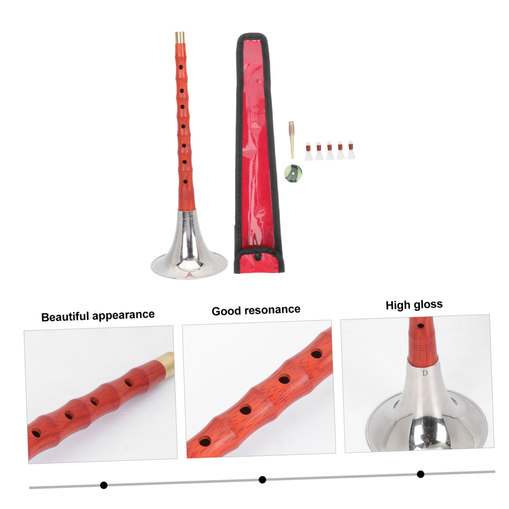 Toddmomy 1Set Traditional Suona Wind Instrument for Beginners Chinese Professional Suona with Protective Cover Durable Material for Stage Performances and Teaching Includes