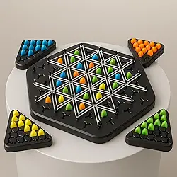 Jogos de Tabuleiro Estratégicos dos Triângulos| Desenvolve Raciocínio Lógico e Educativo | Ideal para Família Amigos e Crianças a partir de 5 anos (Modelo 1)