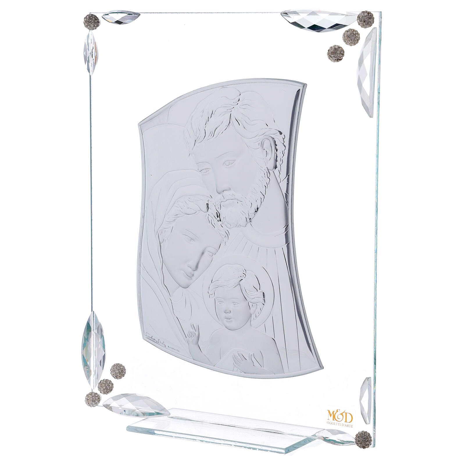 Holy Family Picture, bi-Laminate and Crystals, 25x20 cm