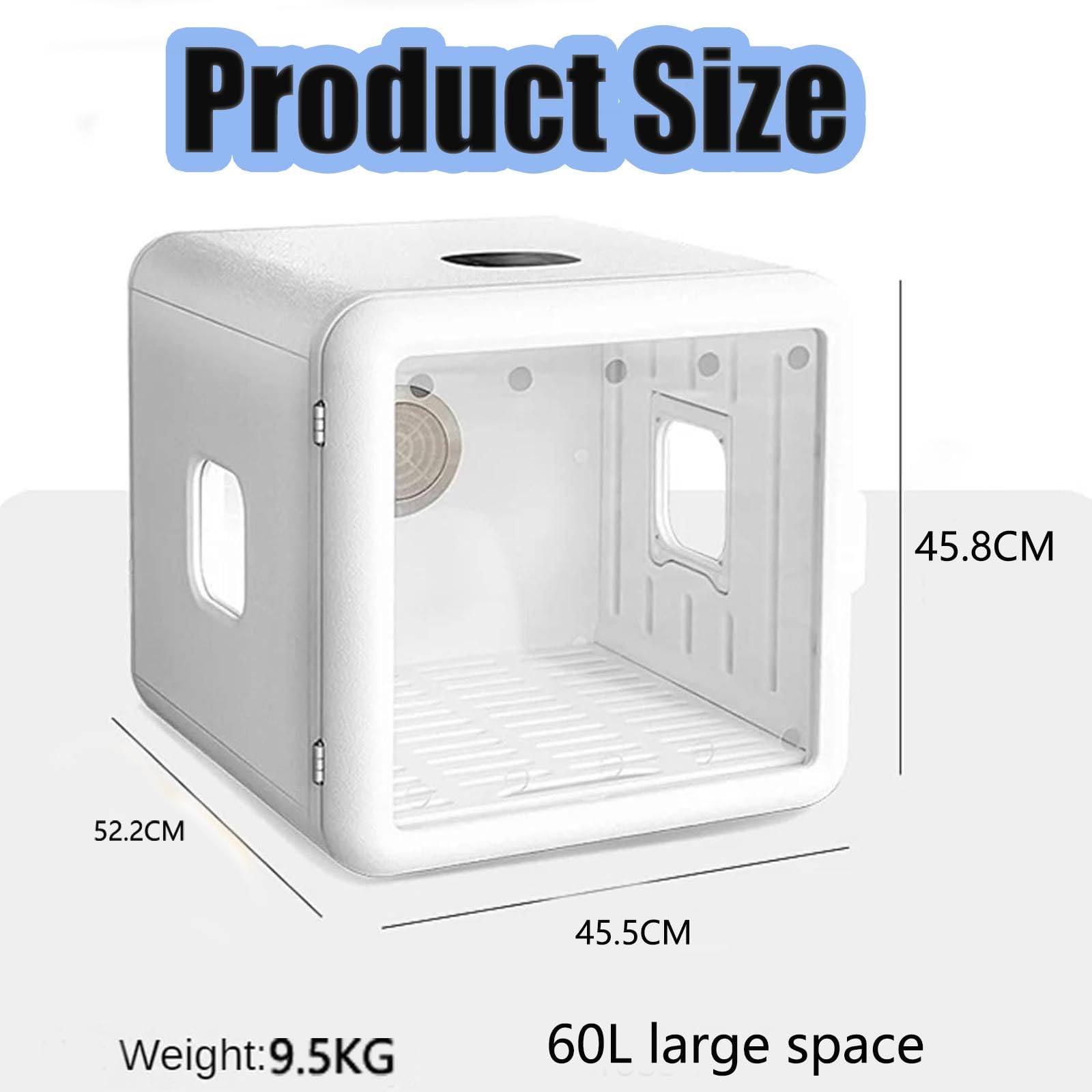 Secador automático para Mascotas para Gatos y Perros pequeños, Caja Secadora para Mascotas Ultra silenciosa con Control de Temperatura y Tiempo Ajustable