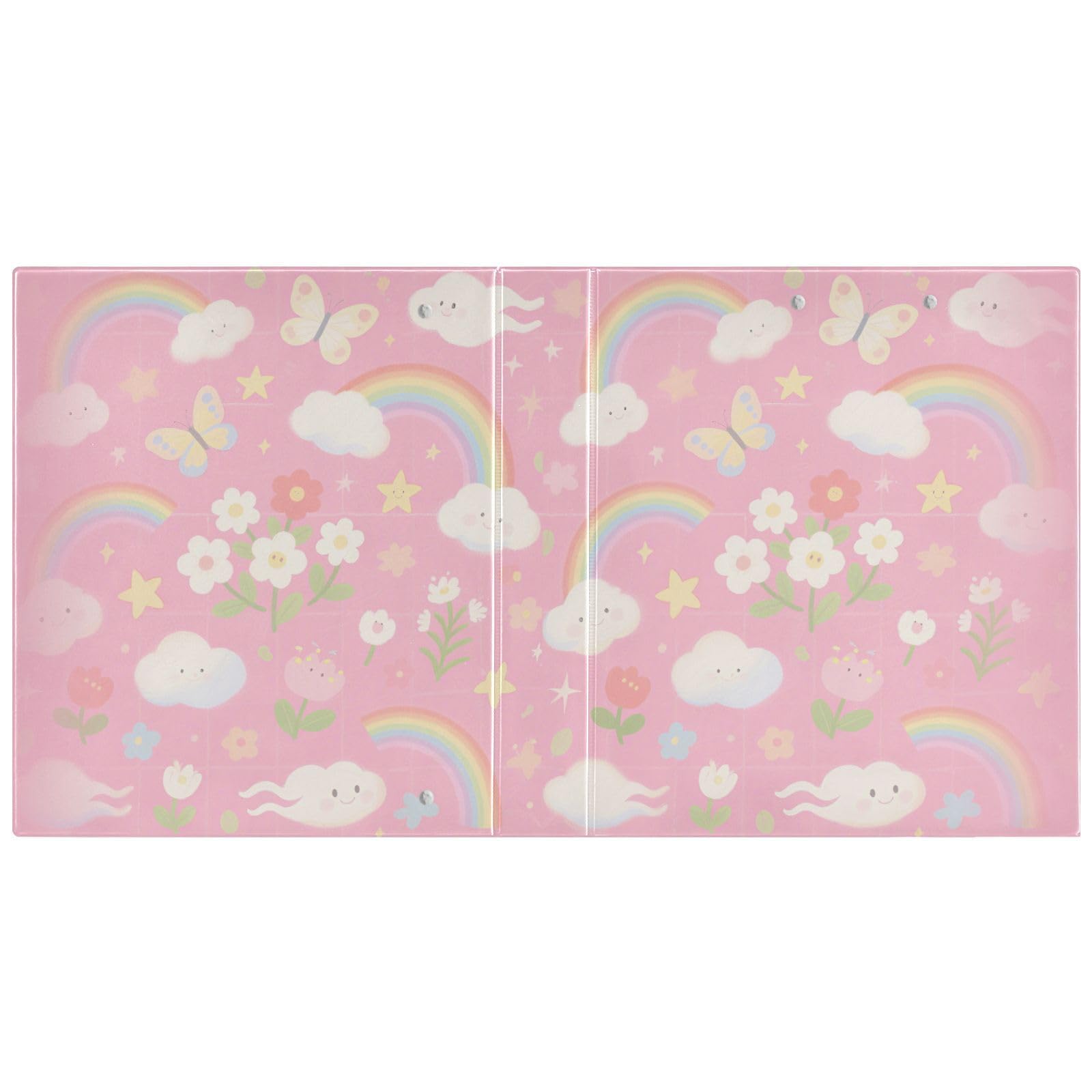 Classeur de 3,8 cm pour l'école avec de jolies fleurs roses
