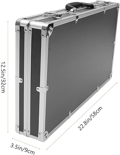 Miniatura 2 de Yardwe Caja de aluminio Caja de herramientas portátil Estuche rígido con espuma protege herramientas electrónicas Instrumentos de prueba Cámaras