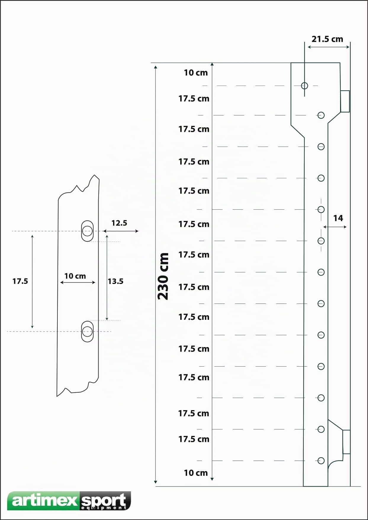 ARTIMEX Sprossenwand aus Buche für Physiotherapie und Gymnastiks, ideal für Skoliose, Artrithis und Rückenschmerzen, Artikelnr. 216-F-Schroth