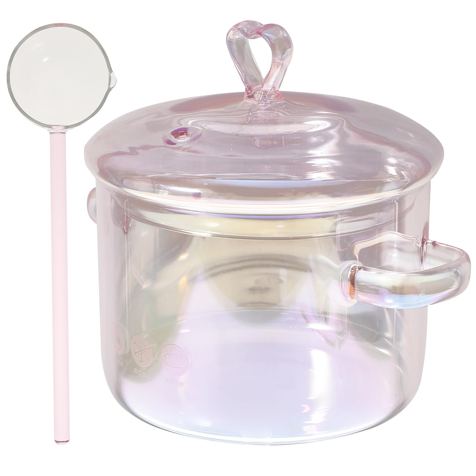Marmite transparente pour cuisson sur cuisinière en verre de 1500 Ml