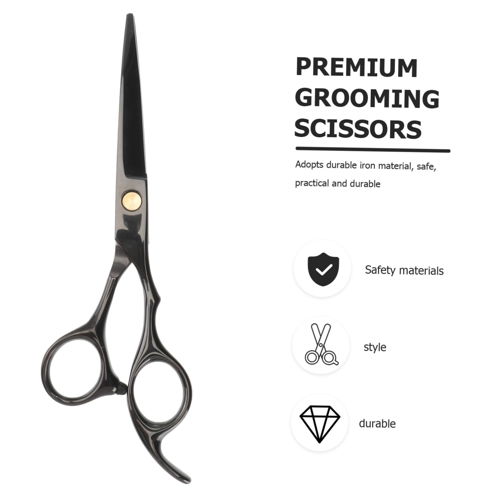 Ipetboom 3pezzi Forbice Professionale Per Parrucchieri Nero Strumento Di Taglio Per Saloni e Barbieri Design Ergonomico e Precisione Di Taglio Per Sfoltire e Modellare