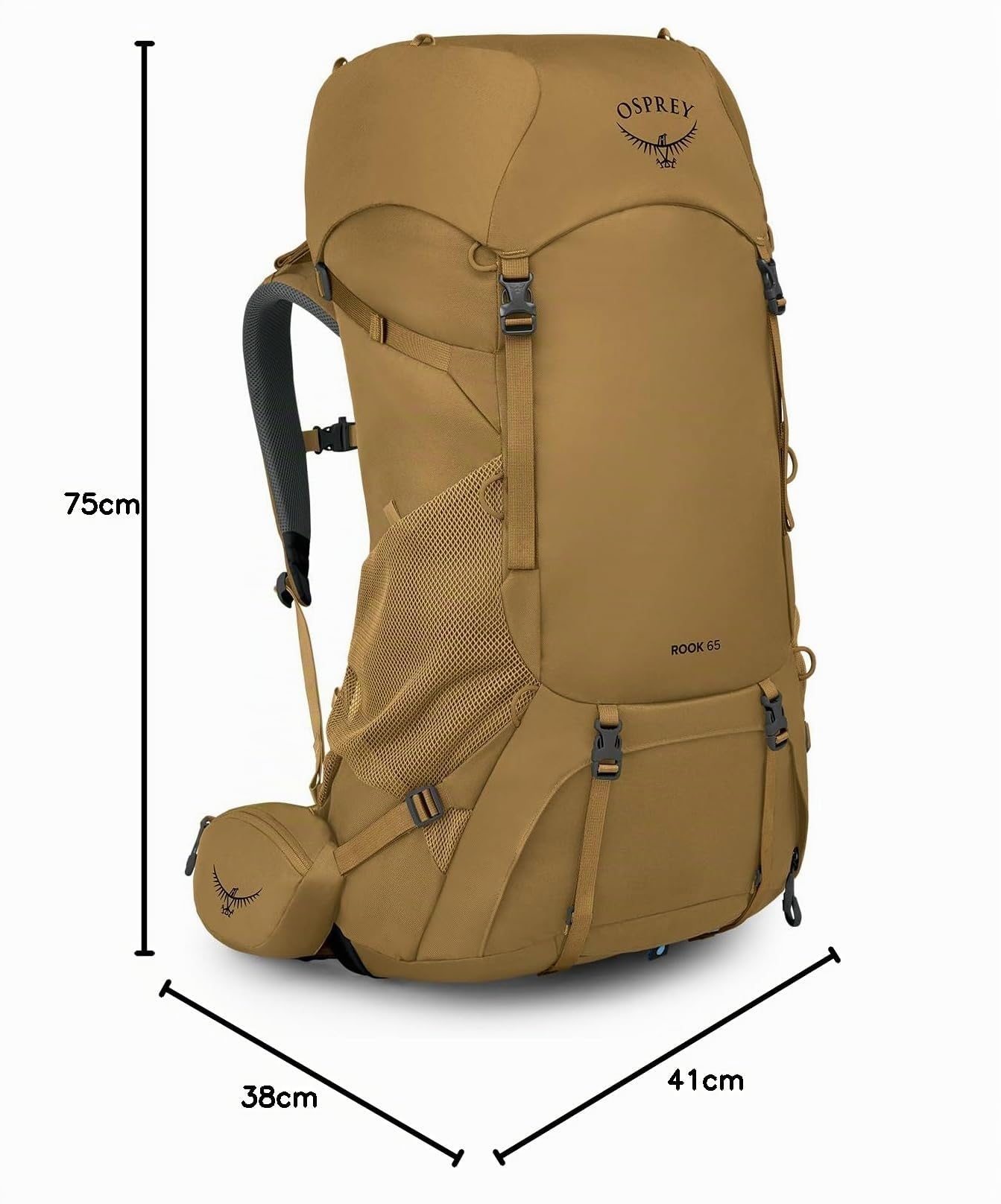 Osprey Rook Zaino da trekking uomo, 65L, Histosol Brown/Rhino Grey