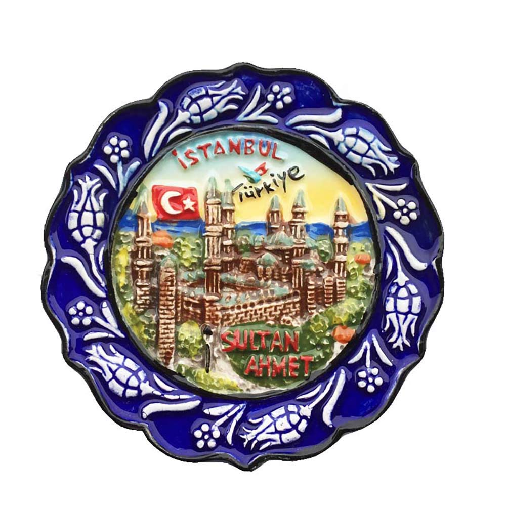 Wedarego Istanbul5 3D Sultan Ahnet Istanbul Turkey Refrigerator Fridge Magnet Tourist Souvenirs Handmade Ceramics Craft Magnetic Stickers Home Kitchen Decoration Travel Gift