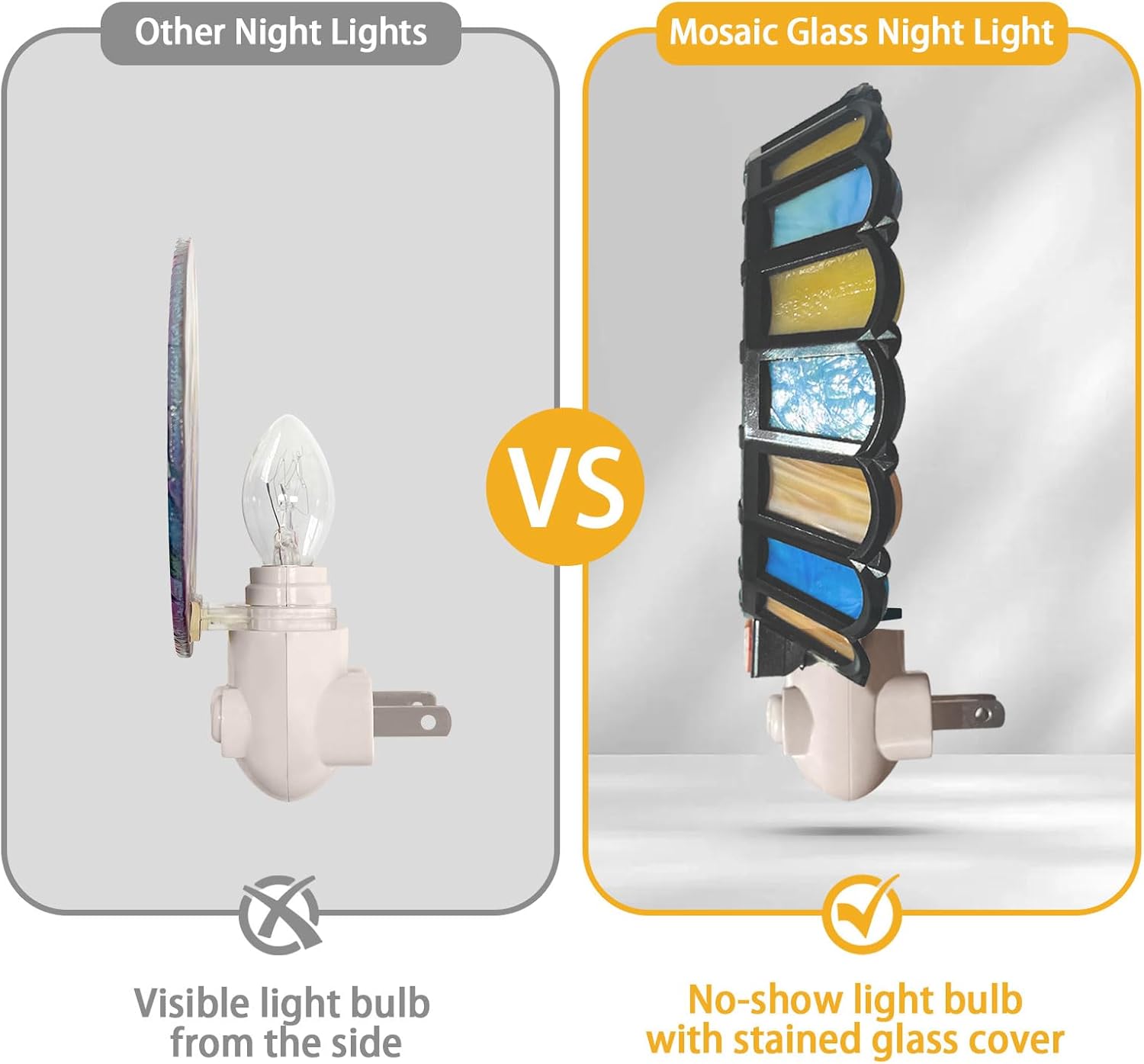 Mosaic Stained Glass Night Light, Corgi, Made with Real Mosaic Glass Pieces, Plug-in with On/Off Switch, Handcrafted Artisan Home Decor