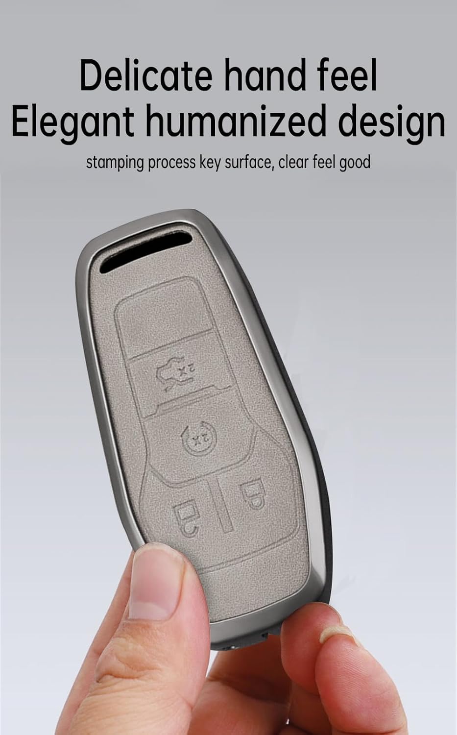 KUNIO for Ford PU Leather Car Key Fob Cover Case fit for Ford Fusion Mustang F150 Edge Explorer Lincoln MKZ MKC MKX Keychain Key Shell Accessories 4 Button Brown