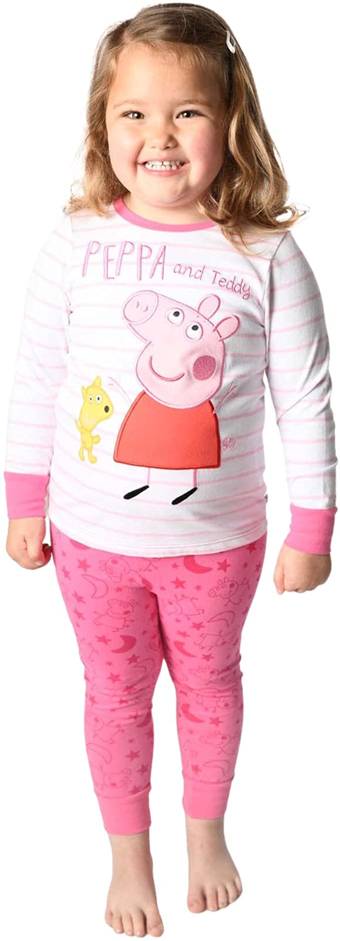 Brand ThreadsGirls Pyjamas Kids Classic Pink Peppa Pig Full Length Cotton Long Pjs Set