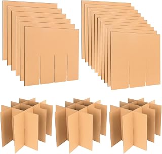 YOTINO 3 Sets Cardboard Moving Box Dividers for Glasses & Wine - Fits 16x12x12 Boxes, Durable Protection (Boxes Not Included)