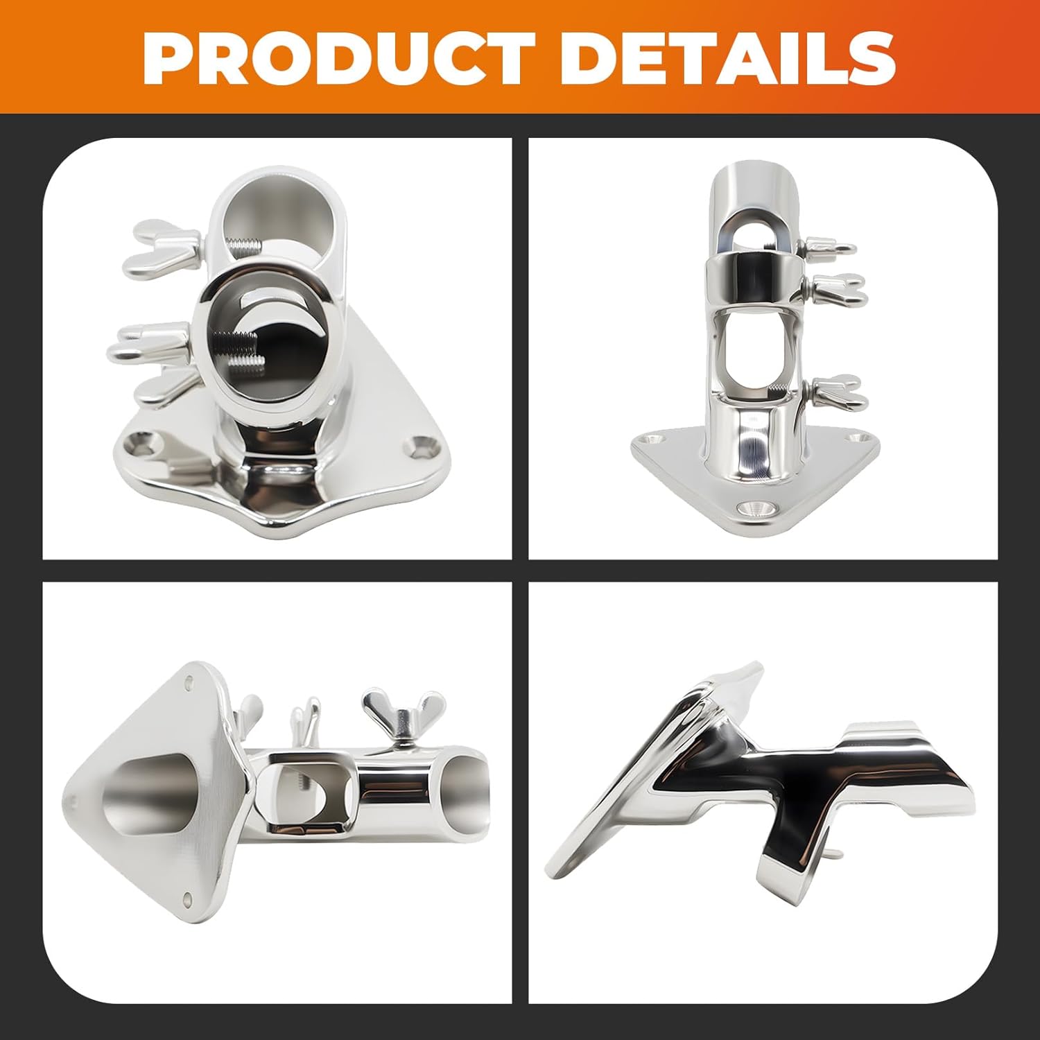 316 Stainless Steel Flag Pole Holder 1 in Heavy Duty Flag Pole Mount Outdoor Flag Pole Bracket - Image 3