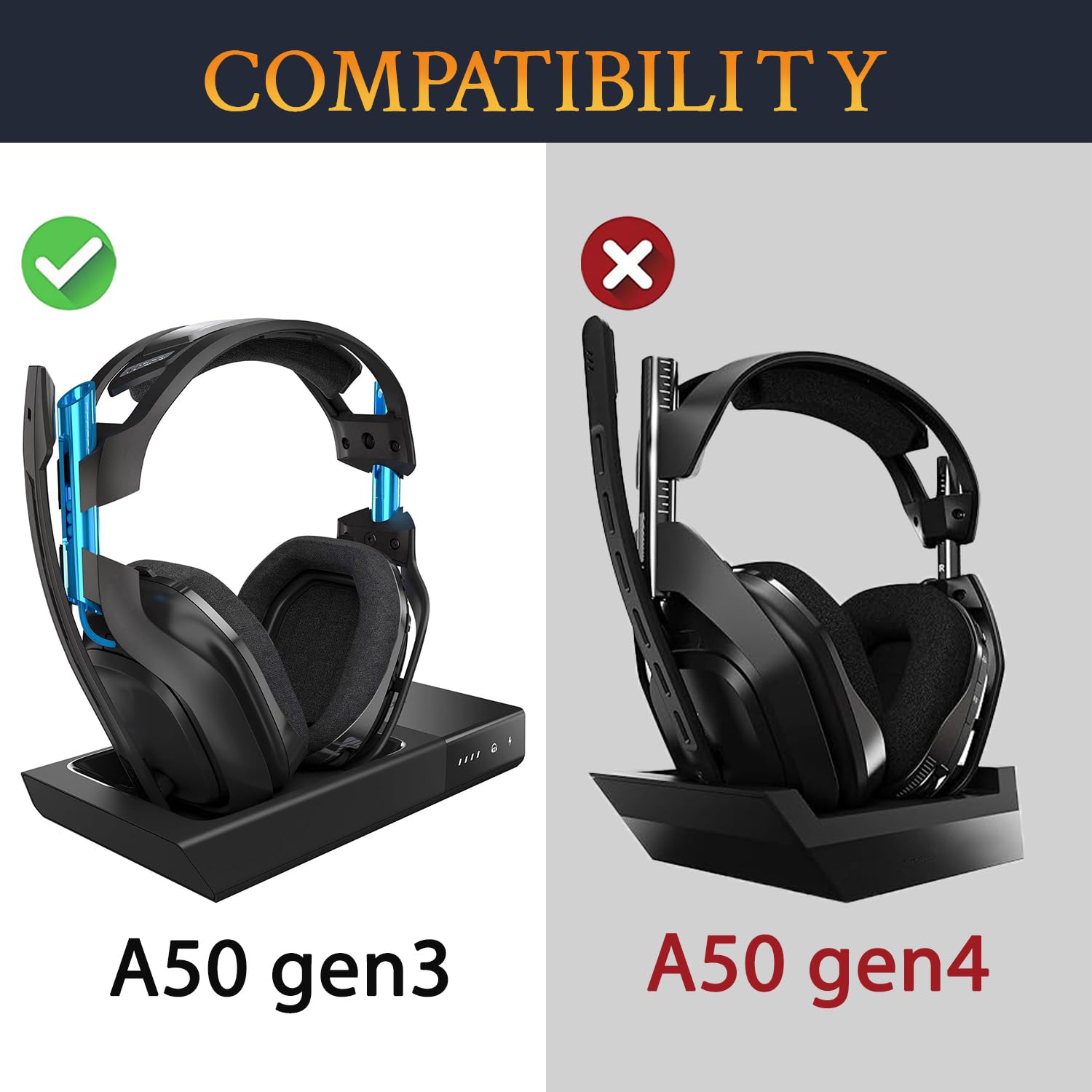SOULWIT Cuscinetti Auricolari Di Ricambio Per Astro A50 Gen3, Tessuto Traspirante E Schiuma Fonoassorbente - 2