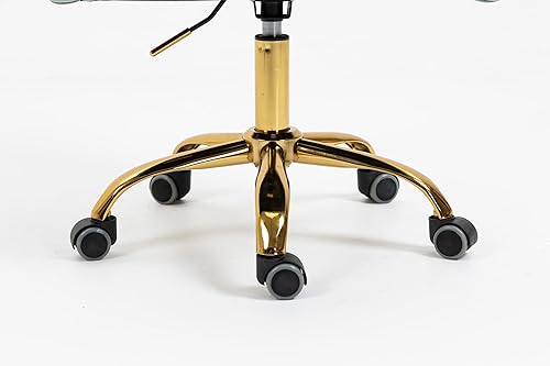 Miniatura 100 de ZOBIDO Cómoda silla de trabajo para la oficina en casa con ruedas, bonita y moderna tapizada de terciopelo con respaldo de concha, silla de