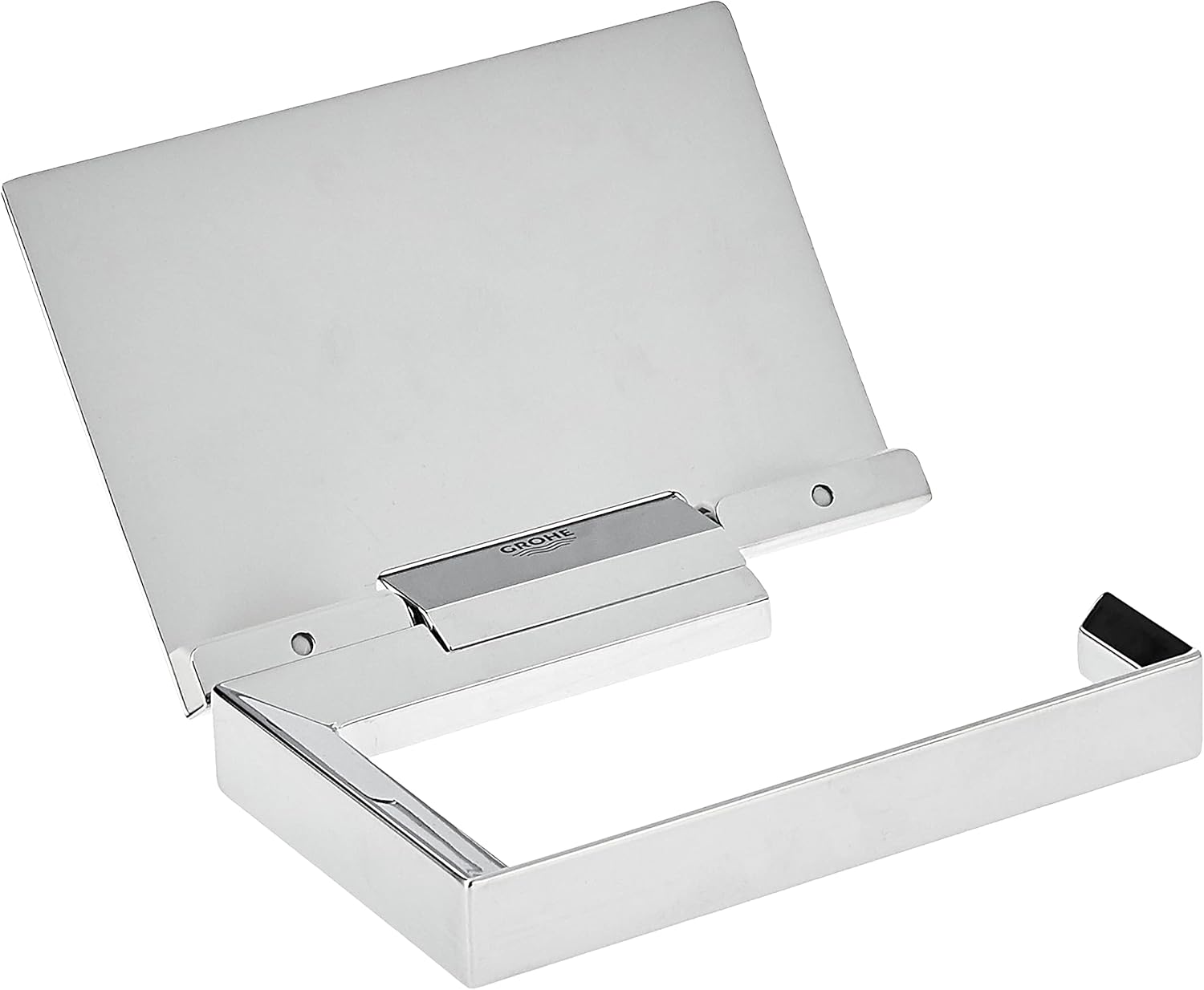 GROHE 40781000 Selection Cube Paper Holder W/Cover, Starlight Chrome