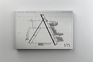 MG Global Modern Hanging Canvas Print of Charles M Schulz Sonoma County Airport Sts | 8x12 12x18 16x24 20x30 24x36 Minimalism Wall Art for Gift | Minimalist Home Office Decor