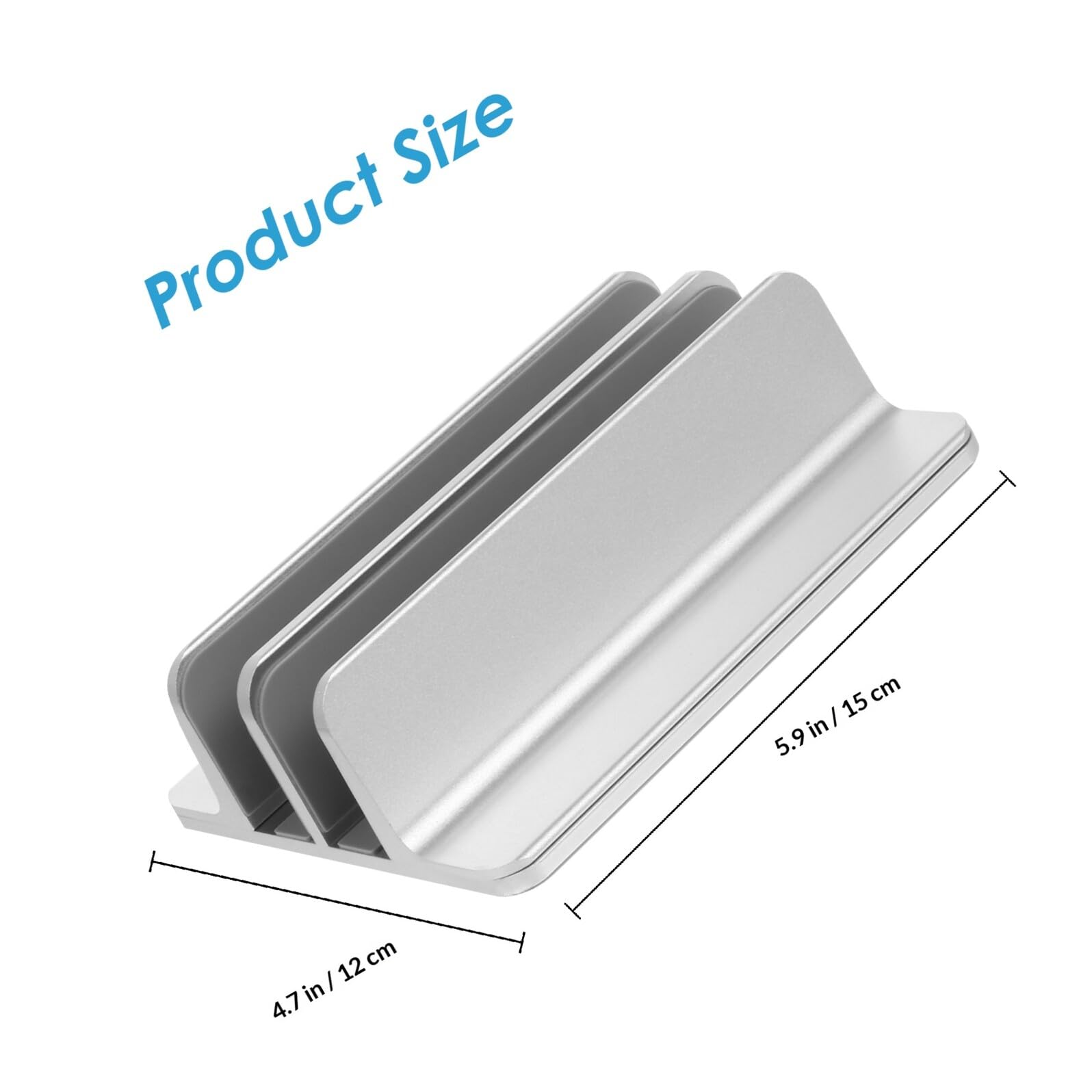 Lurrose Supporto Verticale per Laptop e Tablet Regolabile in Lega di Alluminio Anodizzato Base Antiscivolo in Silicone, Doppio Slot Compatibile Dispositivi di Diverso Spessore per Uso