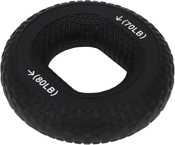 Hand Grip Strengthener Ring finger stretching donut Heavy Duty 70-80LB Soft Silicone Tire Texture Portable Finger Exerciser for Forearm and Finger Strength Grip Strengtheners