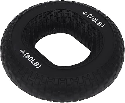 Hand Grip Strengthener Ring finger stretching donut Heavy Duty 70-80LB Soft Silicone Tire Texture Portable Finger Exerciser for Forearm and Finger Strength Grip Strengtheners