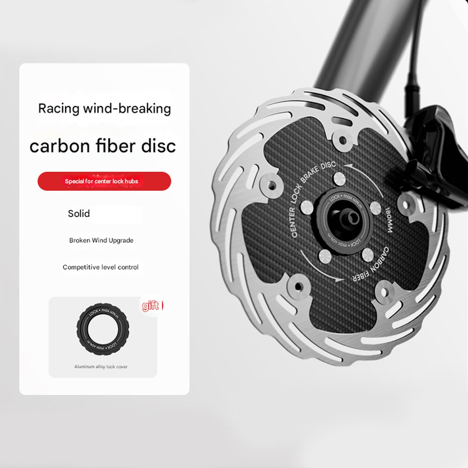 Rotor de frenos de disco de bicicleta de montaña mecanizado con precisión, espesores de 1, 8 mm, diseño híbrido de carbono para gran potencia de frenado, anillos de acero inoxidable livianos, rotor