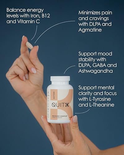 Miniatura 4 de Apoyo a la retirada y la desintoxicación  Complejo de recuperación QuitK  Apoyo para dormir, energía, estrés, estado de ánimo y antojo  Suplemento