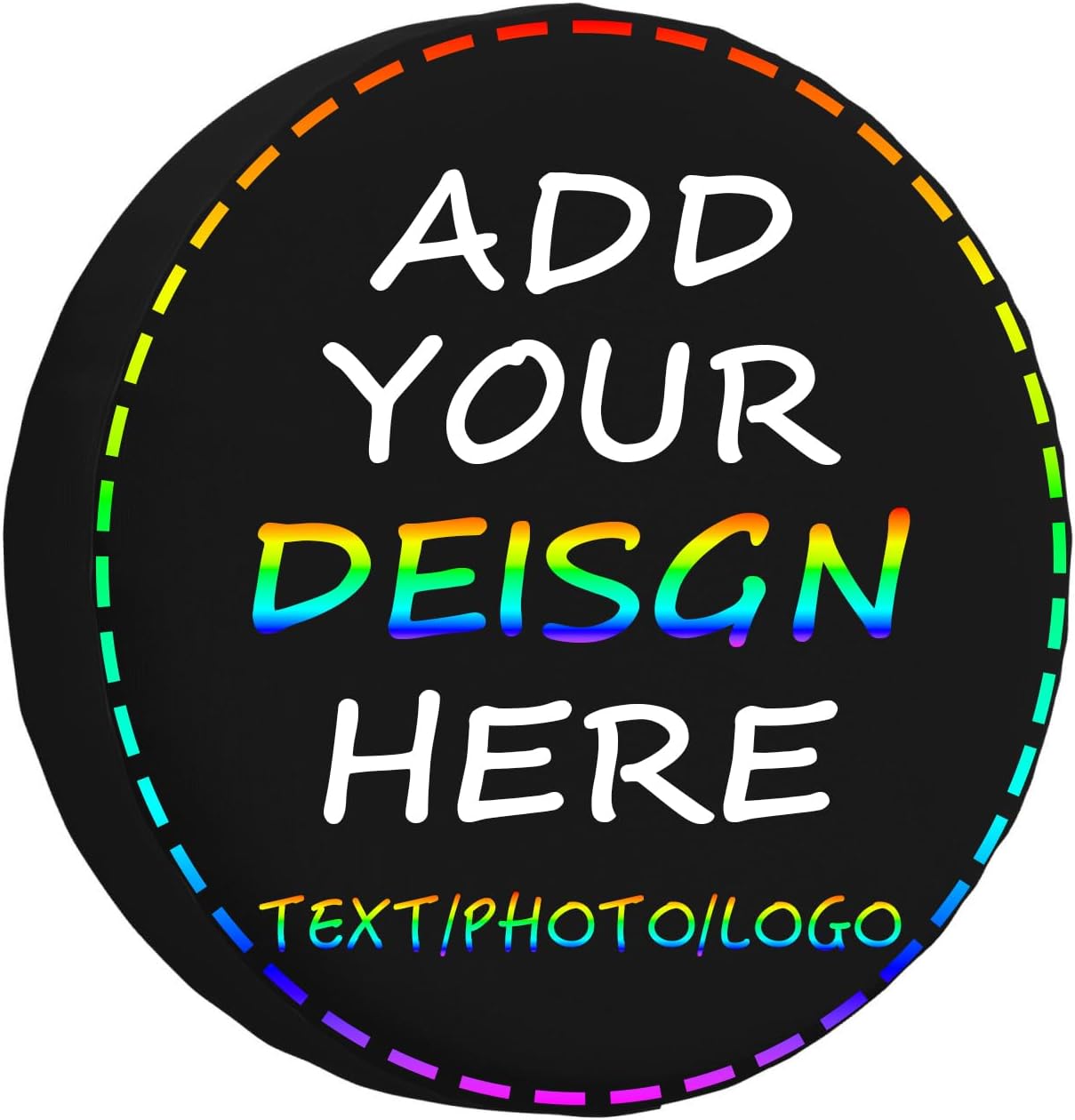 Custom Spare Tire Cover, Blank Black
