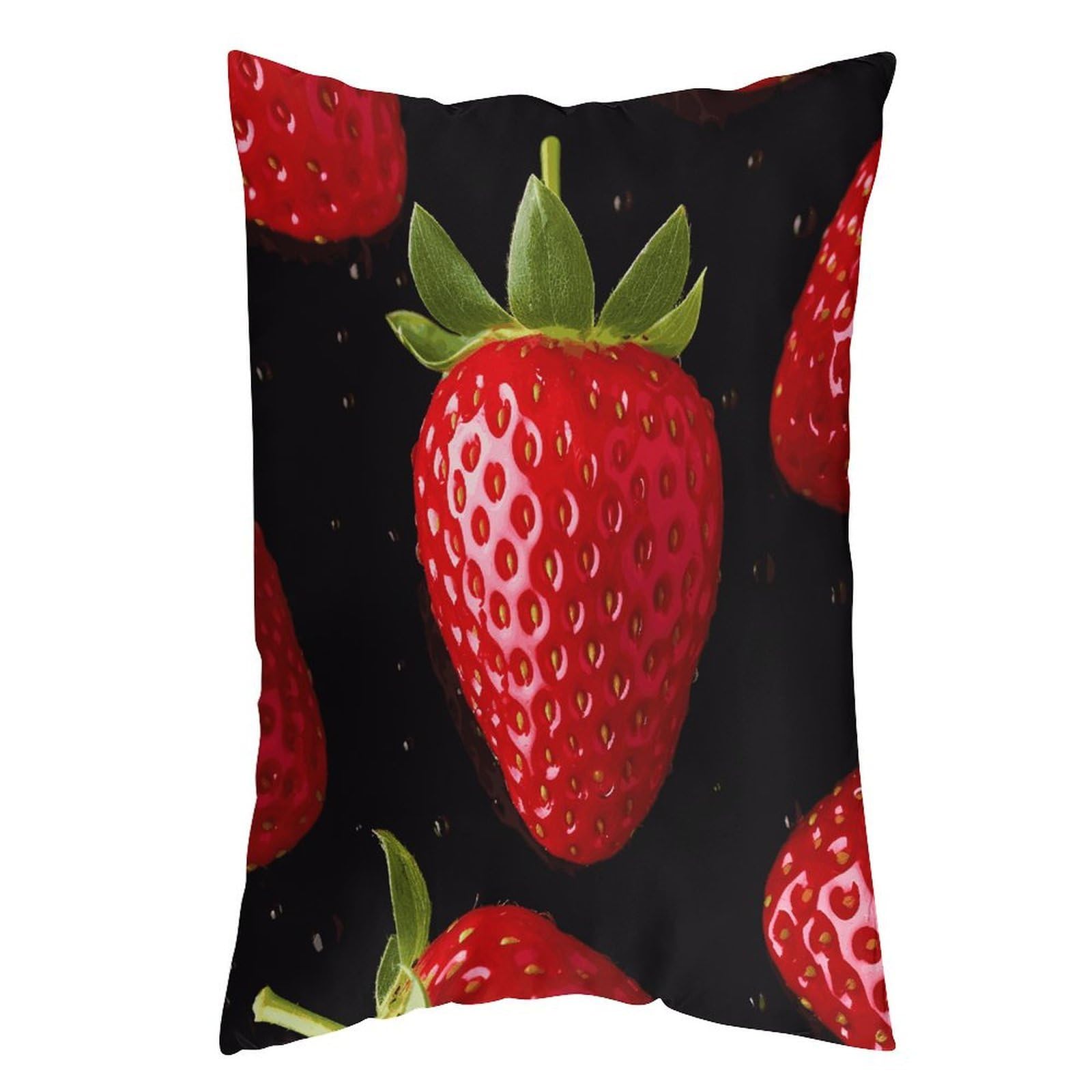 LDGSUPH Strawberry Pillow Cases Soft Pillowcase with Invisible Zipper Wrinkle Resistant Pillow Covers Breathable Removable Pillow Protector for Bed Sofa Car 16 "x24