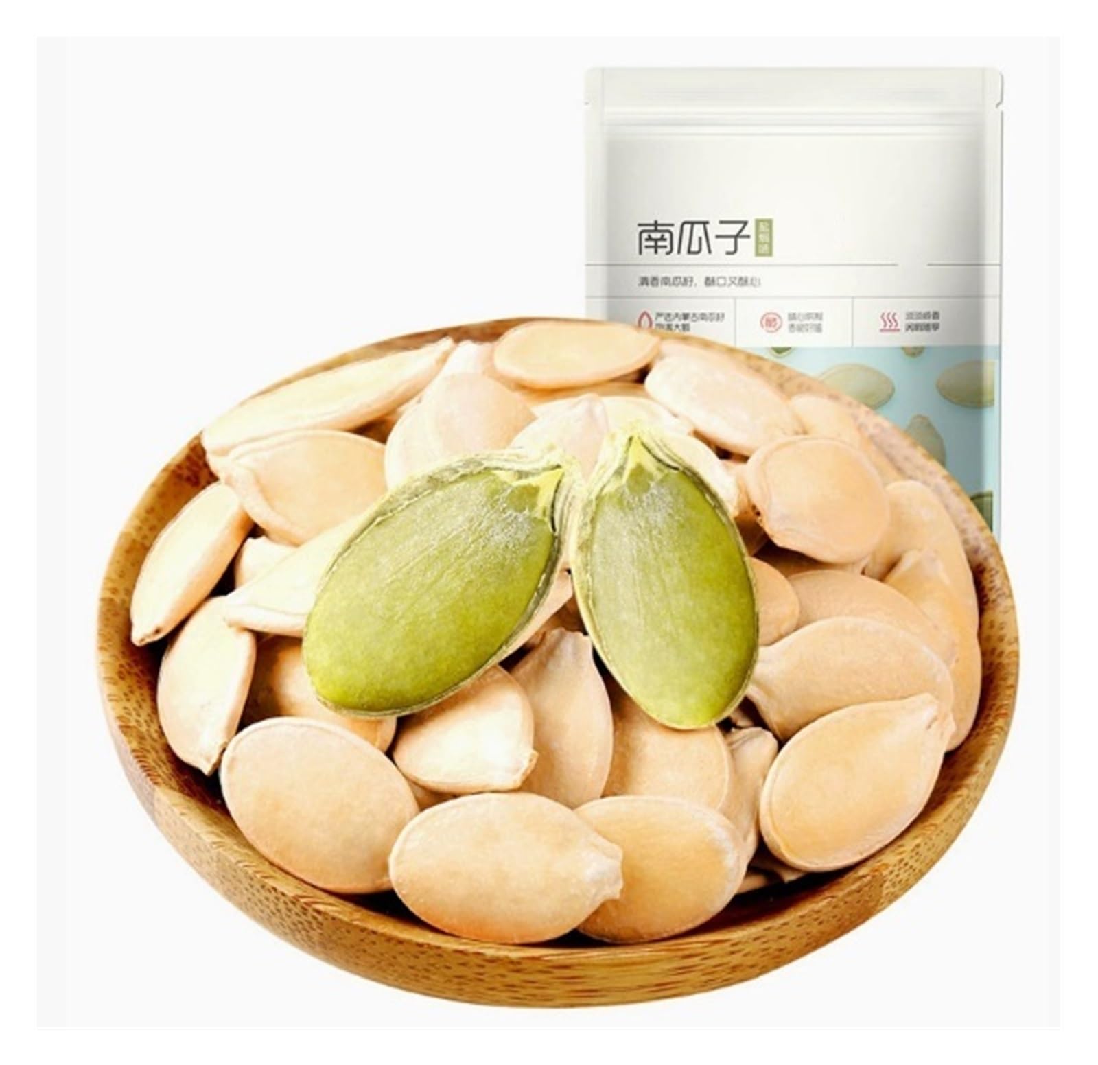 100 g de semillas de calabaza, nueces, nueces tostadas, frutas secas, refrigerios, regordetas y crujientes, deliciosas y crujientes(3pcs)