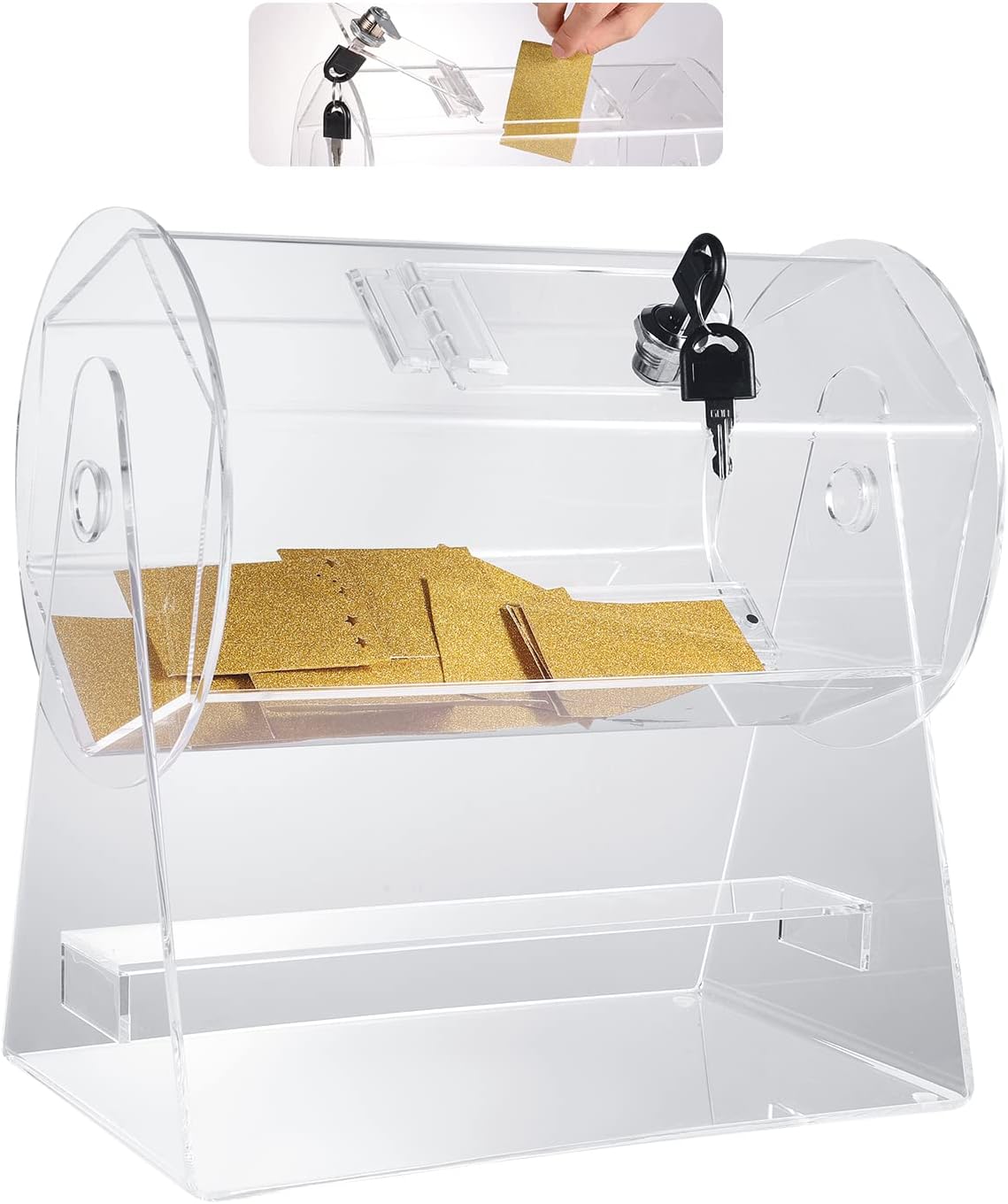 Acrylic Lottery Cage, Clear Raffle Ticket Spinner Durable