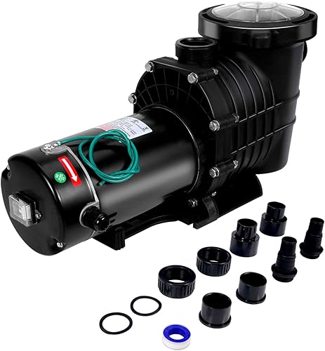 MEZOO Bomba de piscina de doble voltaje 1.5HP 6498GPH, bombas equipadas con ahorro de energía autocebante con cesta de filtro, para piscinas