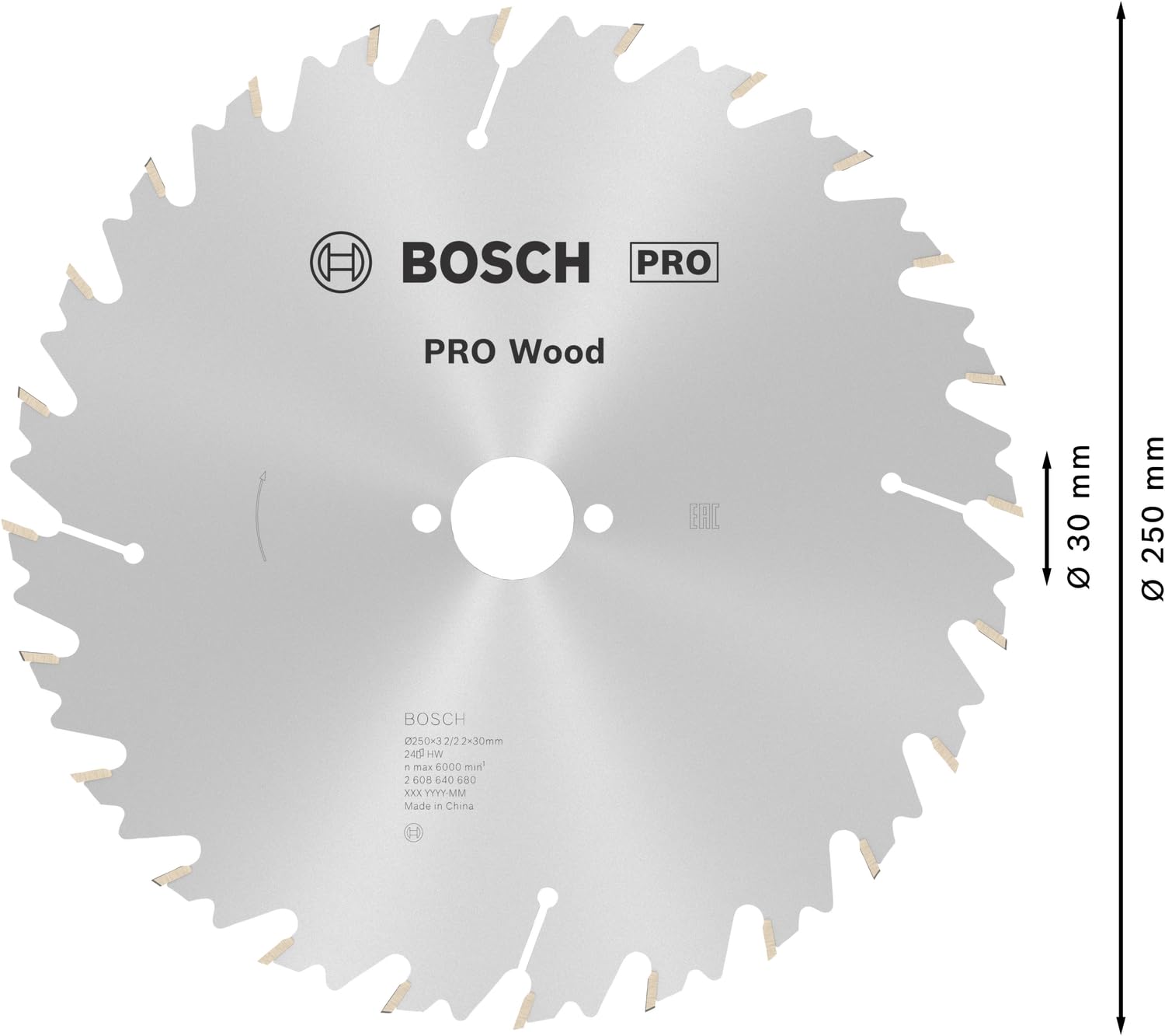 Bosch profesyonel daire testere bıçağı, Speedline Wood ahşap kesmek için, daire testere için (Ø 250 mm)