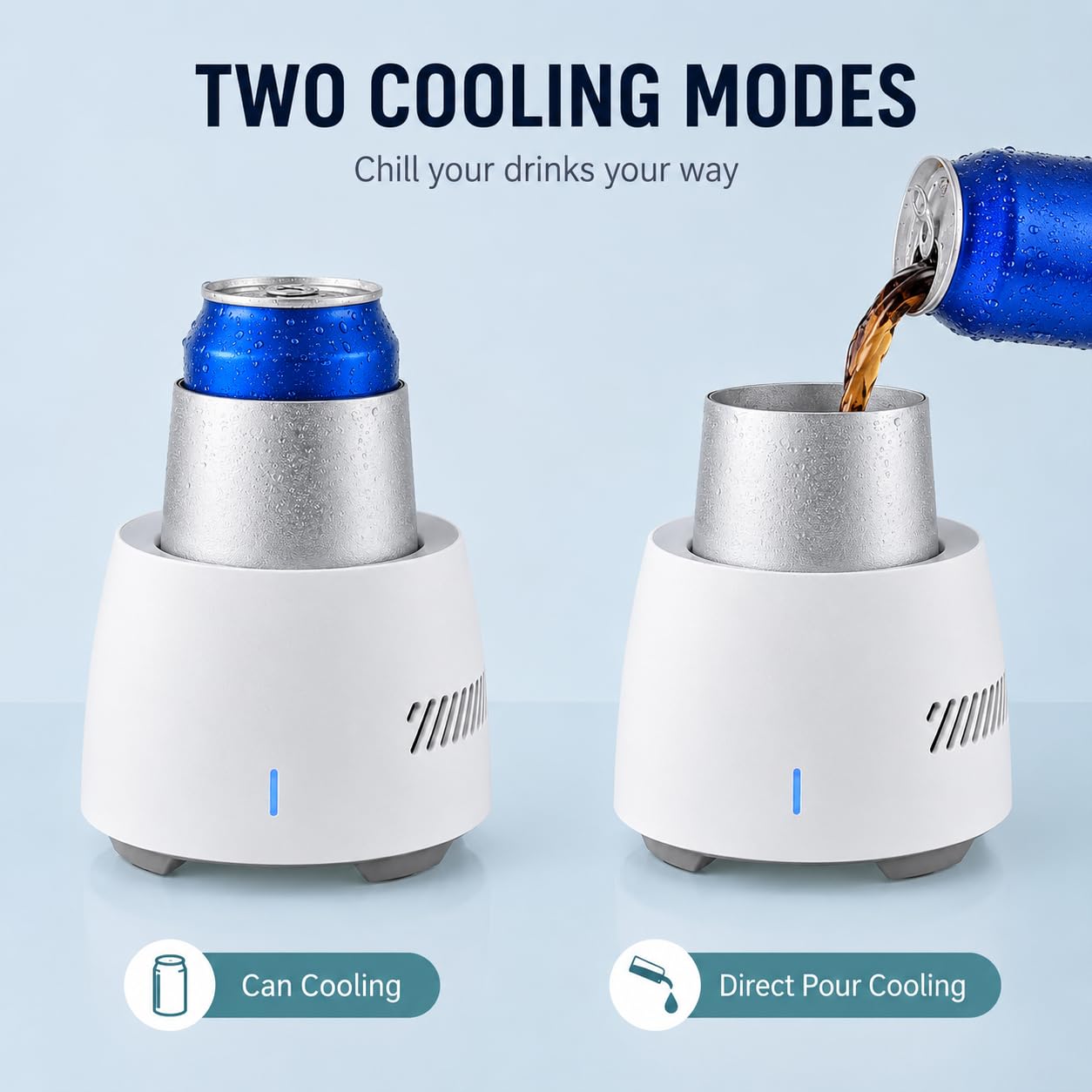 Raffreddatore elettrico portatile per bevande, per lattine, birra e gelato, ideale per feste e uso esterno, mantiene le bevande fresche all'istante