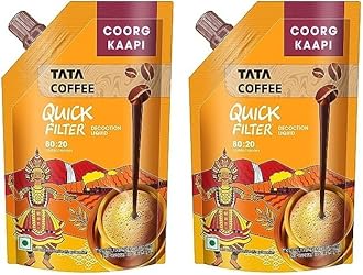 Tata Coffee Quick Filter Coorg Kaapi Decoction Liquid, Coffee 80, Chicory 20, 200 ml (Pack of 2)