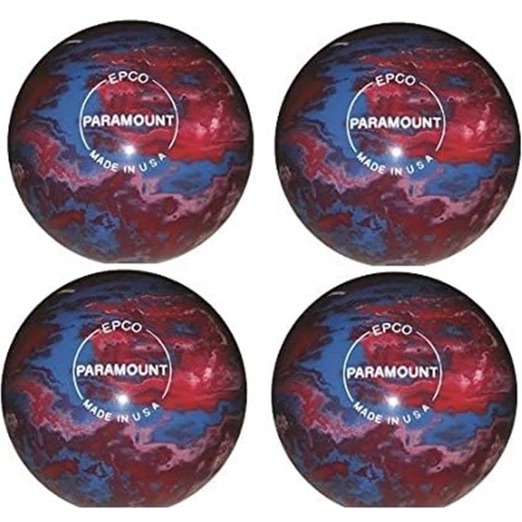 Bowlerstore Products EPCO Candlepin Bowling Balls - Marbleized - Royal, Red & White (4 1/2 inch- 2lbs. 7oz.) 4 Balls