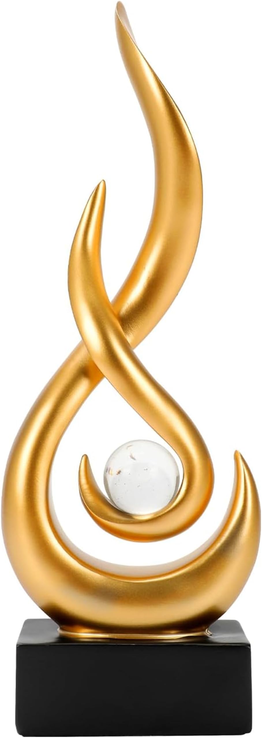 Zbello Gold Modern Abstract Art Table Decoration，Flame Sculptures Decor,Minimalist Ornaments, Modern Abstract Sculpture, Abstract Art Resin Sculpture For Living Room, Offices, Dining Room (Gold)